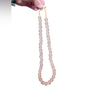 Pink Recycled Glass Bead Necklace – Ghanaian Fair Trade